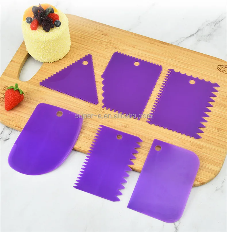 3pcs Plastic Dough Scraper Set Pastry Baking Cutter Cake Fondant