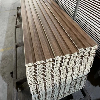 wooden grain pvc wpc wall panels machine wood building material fluted  wood plastic composite wall panel wpc exterior