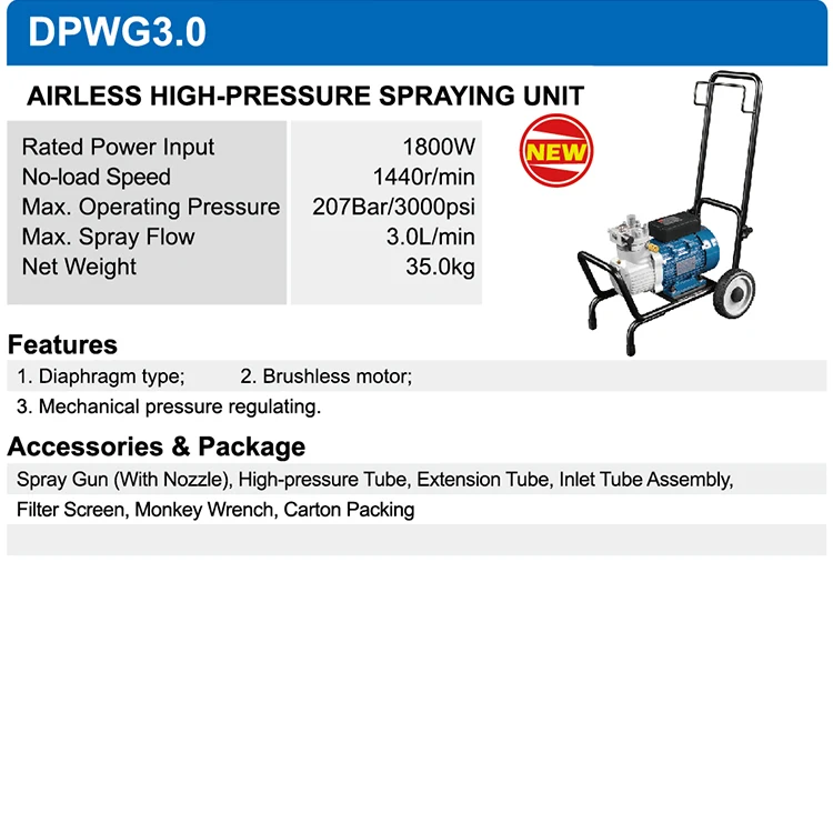 Dong Cheng Diaphragm Type Brushless Motor High Pressure Spraying Unit