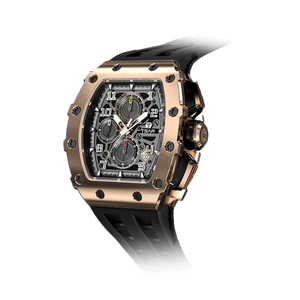 Luxury Men's Quartz Tonneau Seiko Chronograph Sapphire Crystal Dial Water Resistant Sports Fashion Business Silicone Band