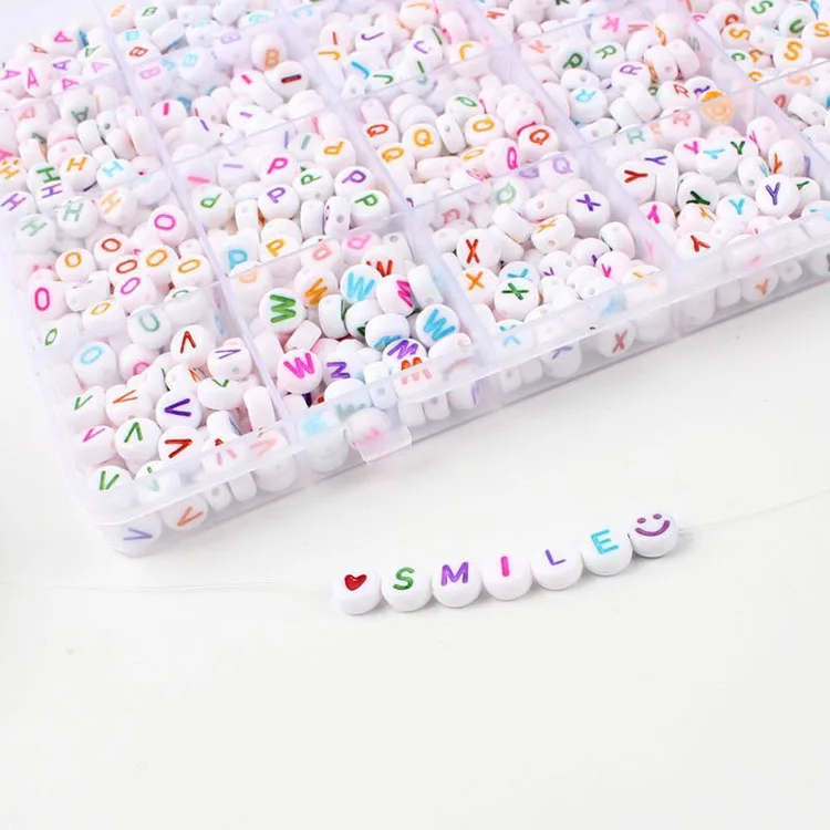Mixed Color DIY Beaded Material For Making Acrylic Round Letter