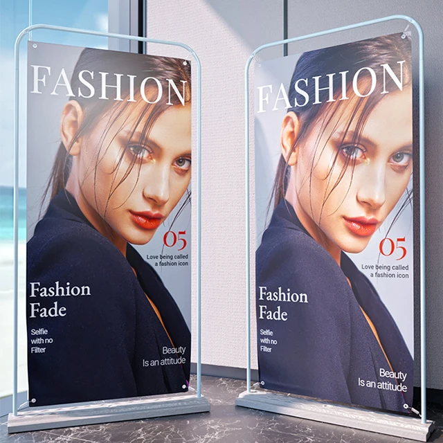 Custom Aluminum Outdoor Banners Advertising Equipment Indoor/outdoor Portable up Roll Door Shape Banner Stand Display Racks