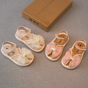 2024 Summer Children's sandals Children's Princess Glass Shoes Big children's baby shoes