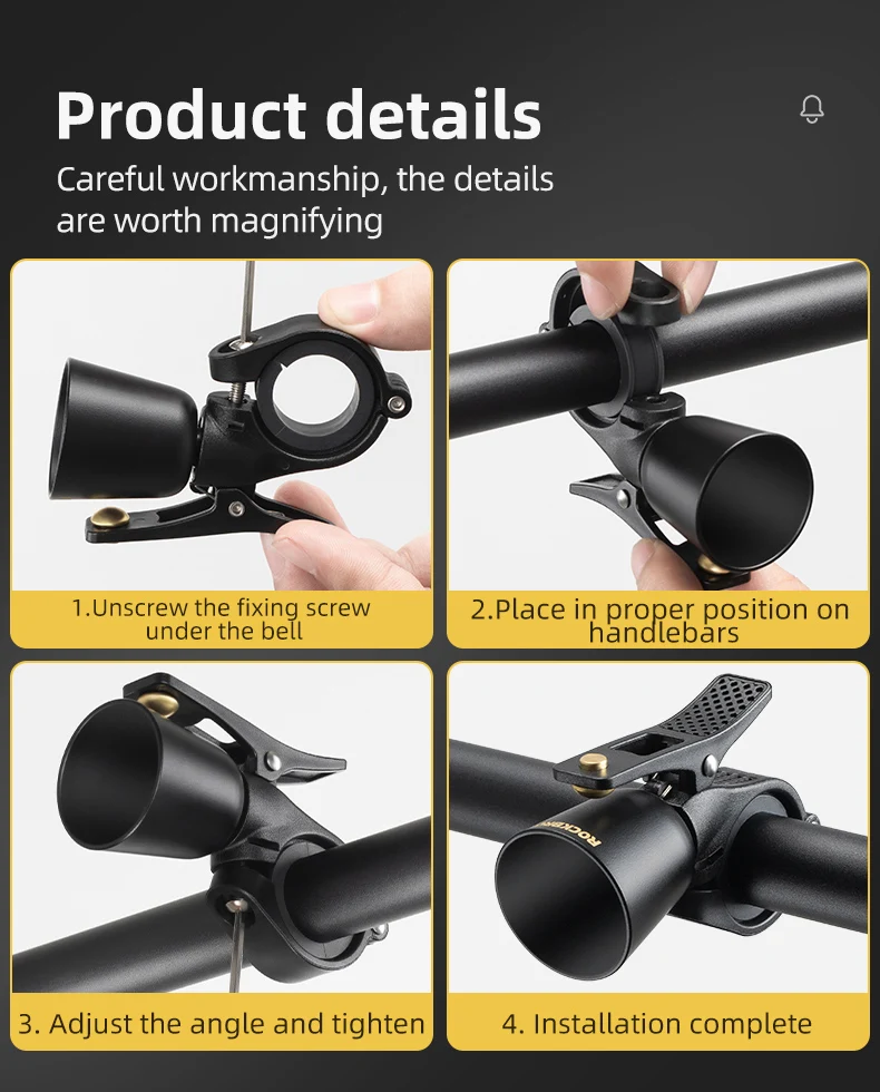 Rockbros Classic Bike Bell Aluminum Alloy Bicycle Bell For Adults