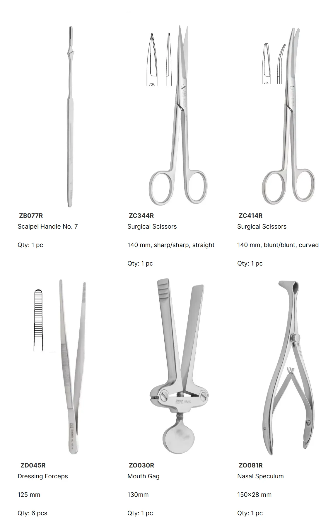 Basic ENT Surgical Instrument Set with Manual Power Source