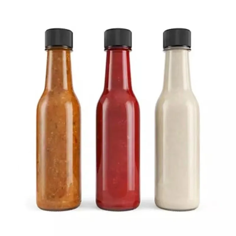 150ml Glass Bottle with Screw Cap for Storage and Serving Tomato and Chili Sauce