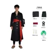 Zoro two years later, in black (outerwear, pants, belt, bandana, earrings, wig).