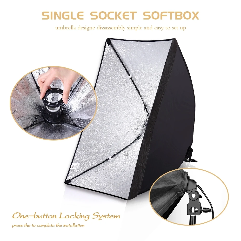CPYP LED Softbox Lighting Kit Professional Continuous Studio Photography Equipment Light Box for Photo Studio and Take Video