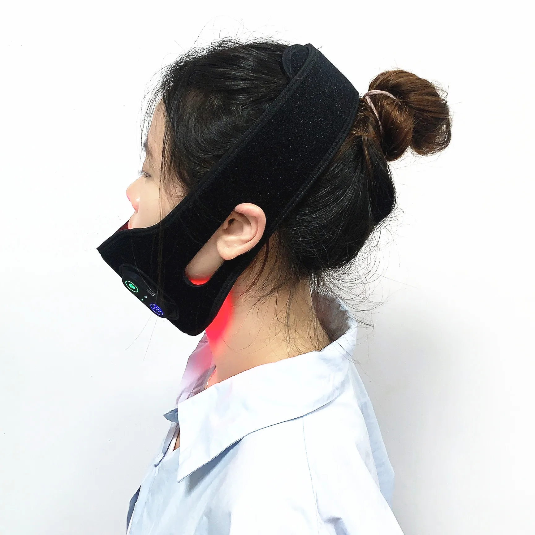 Shanglaite 2023 new design built-in battery 2.5w 30min timer 660nm 850nm red light therapy chin belt wrap