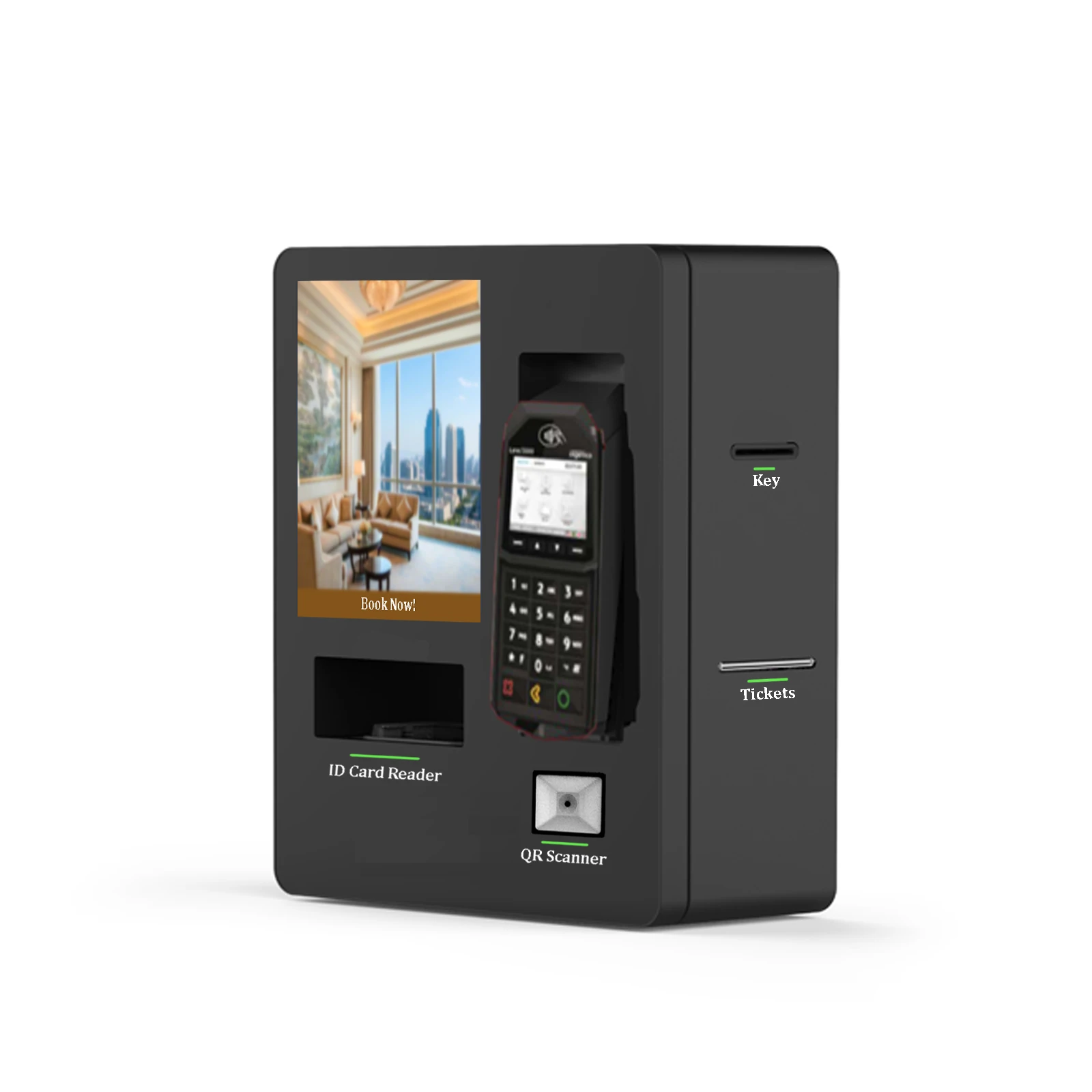 Wall-Mounted 12 Inch Touch Screen Self Check-in Kiosk OEM Hotel Reception Ticket Vending Machine