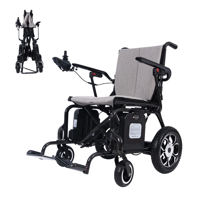 12.2kg feather lightweight folding power wheelchair carbon fiber electric wheelchair lightweight foldable for elder - BZ-JY01 details