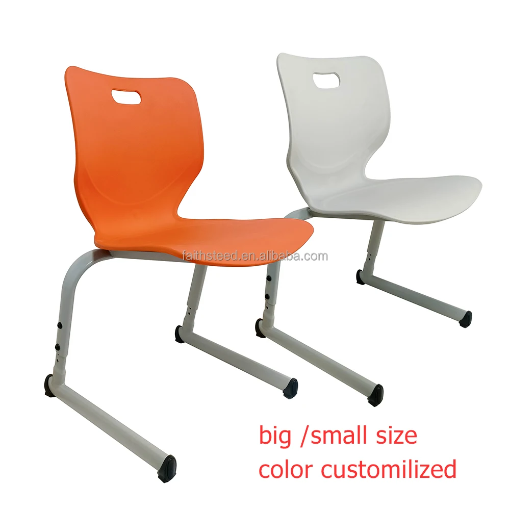 Height Adjustable Plastic Chair With Metal Steel Frame Legs Pp Seats ...