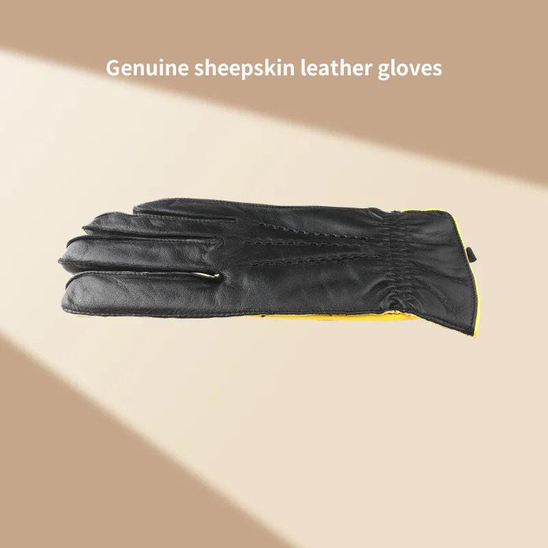 Изготовленные на заказ Высококачественные мягкие черные кожаные перчатки из овчины