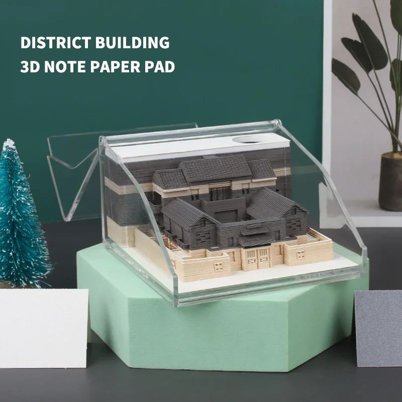 Drop Shipping 3D Paper Craft Memo Pad Promo Gift Block Note Pad for Office Supplies