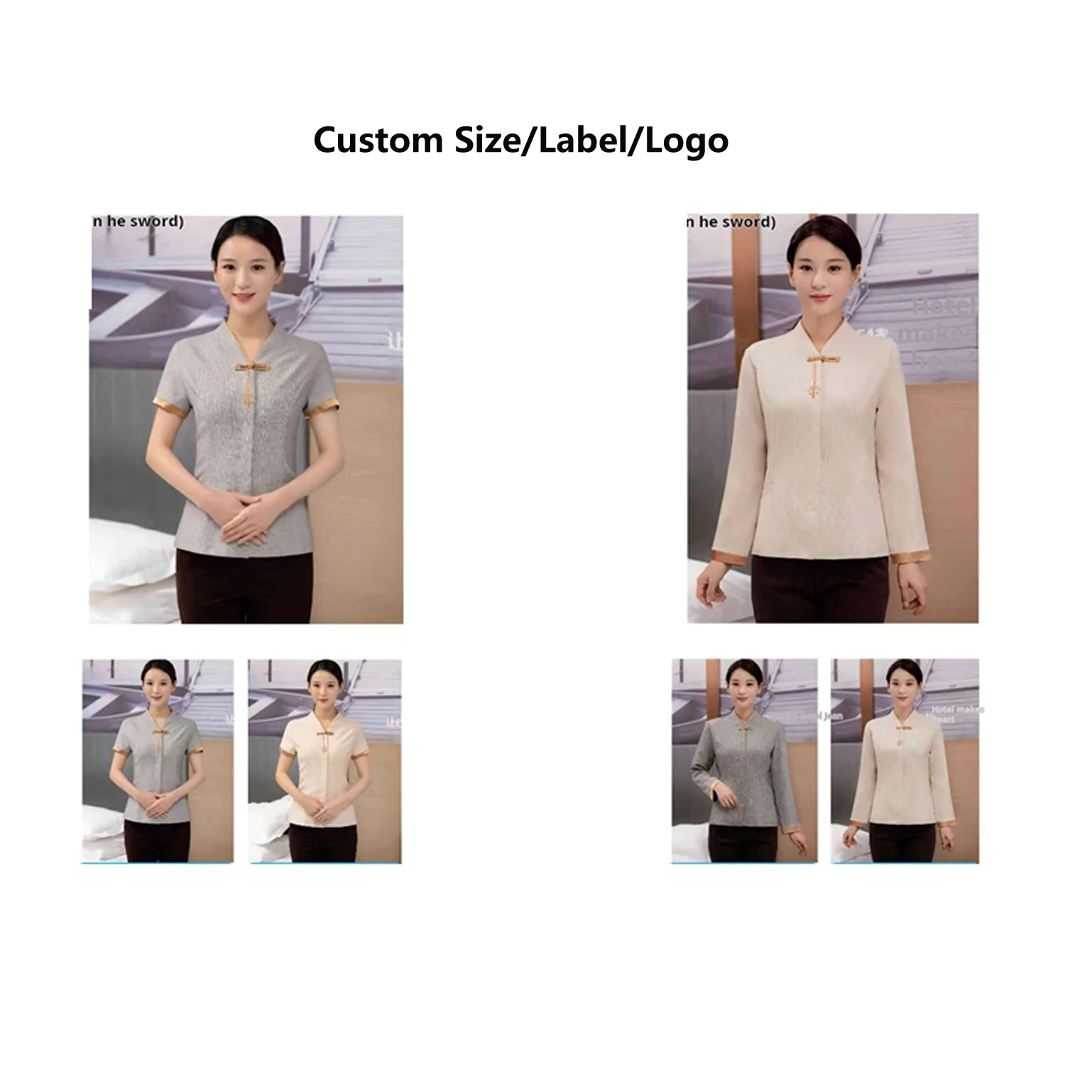 Custom Cleaning Work Clothes Women's Hotel Cining Room Unisex Professional Hotel Cleaning Staff Unif