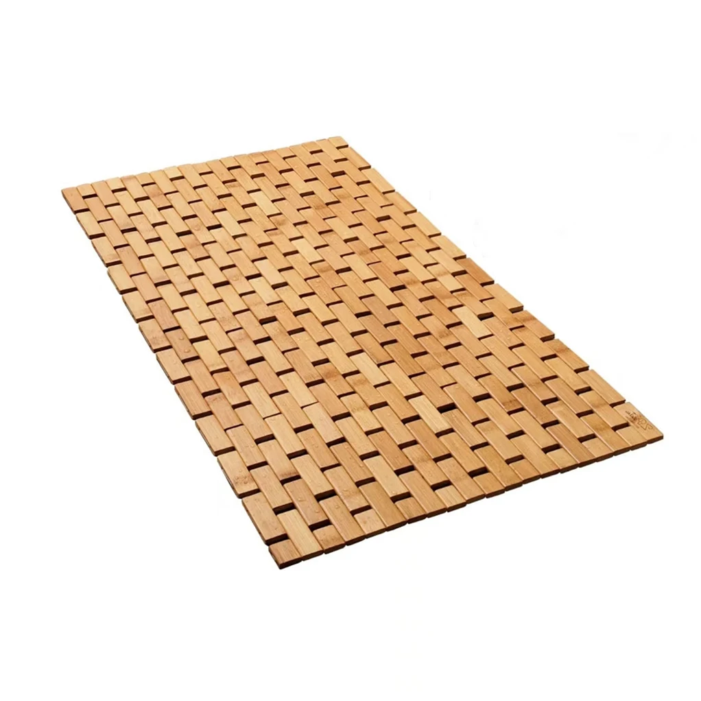 Natural Wooden Toilet Bath Bamboo Bath Shower Mat Non-slip Waterproof ...