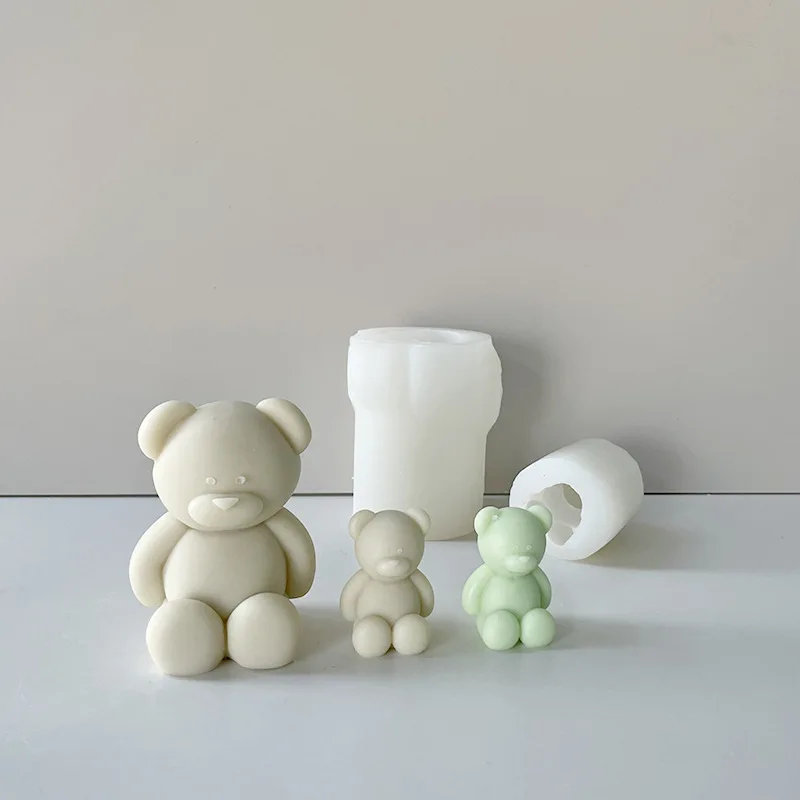 DIY Animal Scented Candle Silicone Mold Little Bear Baking Plaster Mold for Cake Tools factory