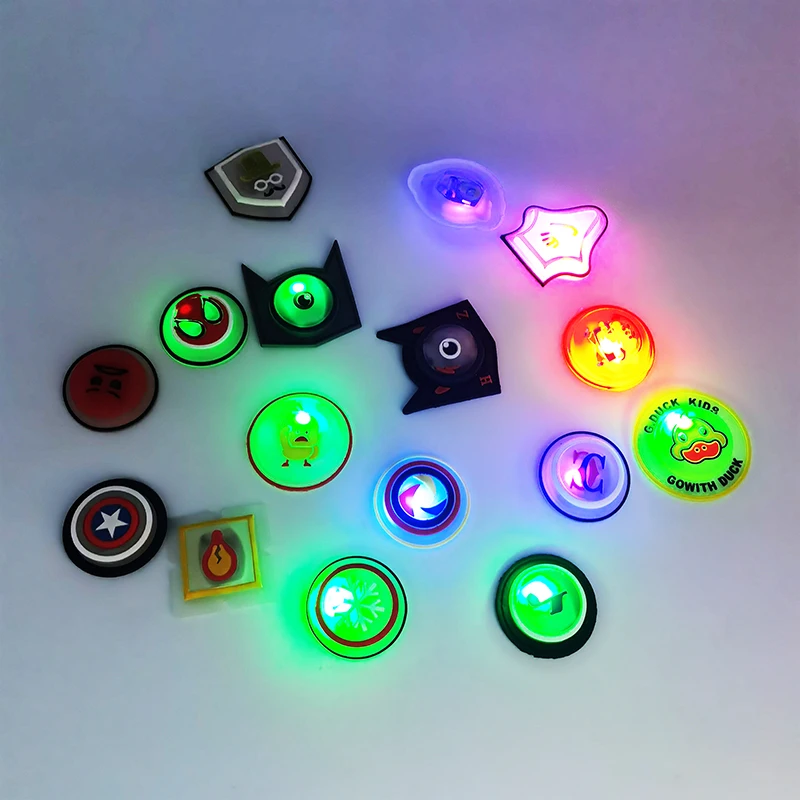 PVC Small MOQ 3D Rubber Cartoon LED Lighting Patch for Garment