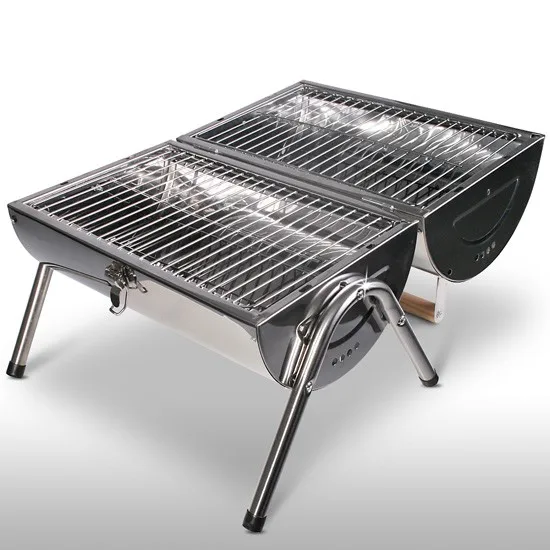 Factory Price Stainless Steel Compact Portable Mini Oil Drum Cooking Double Side Bbq Grills for Outdoor