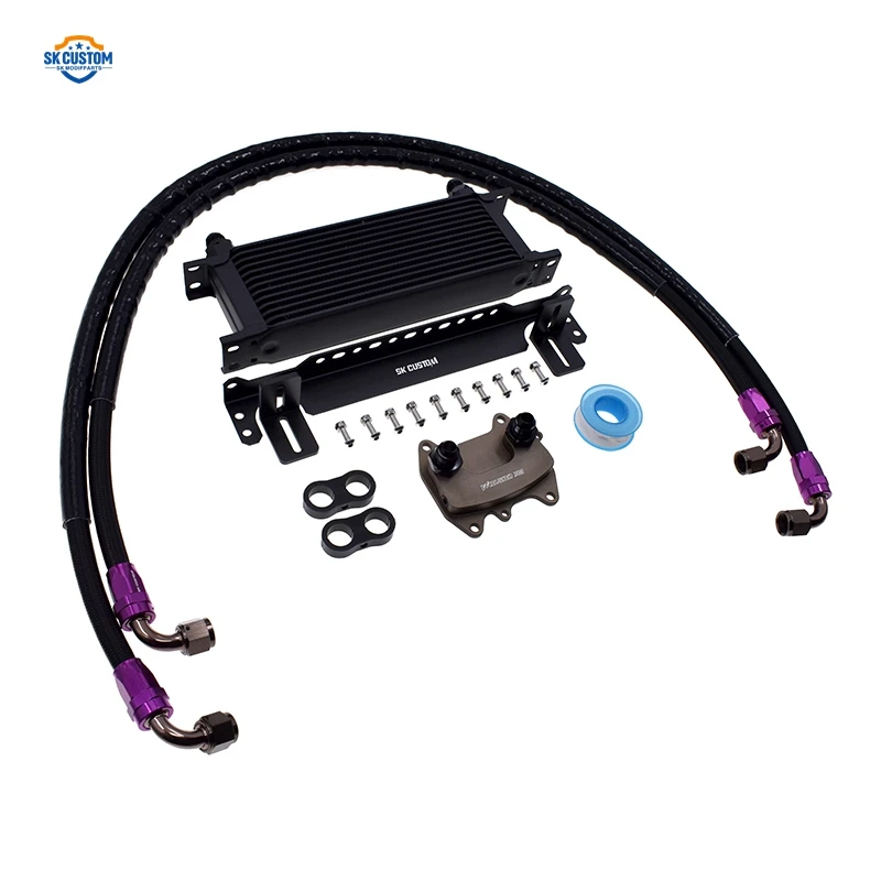 Fit For Audi A3 A4 A6 A7 Q5 Q7 TT 2.0 Tdi Engine Oil Cooler Kit SK Custom Aluminum Oil Cooling