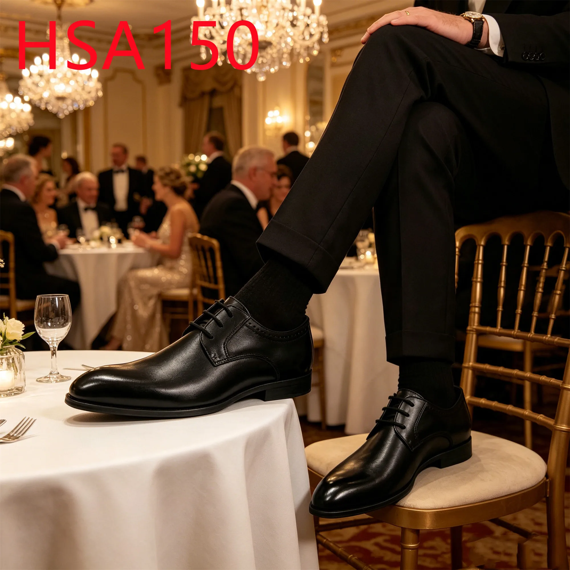 HY,Award Ceremony Italy Style Point Toe Matte Finish Dress Shoes Stitching Rubber Outsole Anti-odor Fashion Derby Shoes HSA150