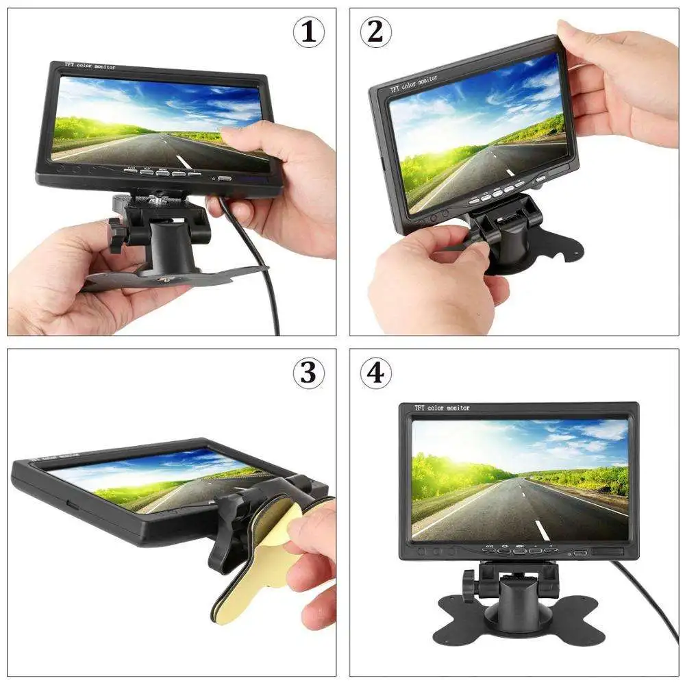 7 Inch LCD Screen 2 Channel Video Input Waterproof Night Vision Car Reverse Monitor for Truck
