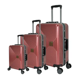 High Quality Aluminum Travel Trolley Bag Unisex Hard Shell PC Carry-On Luggage with Spinner Caster for Outdoor Use