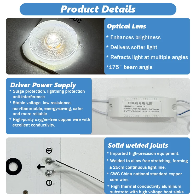 set led cold white 6500k square led modules led block chains for lightbox-7