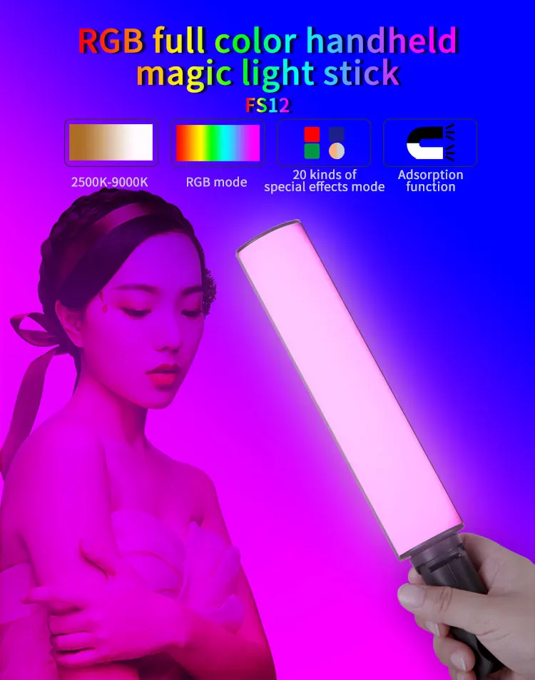 Oem Portable Rgb Led Fill Light Wand Color Handheld Photography Light