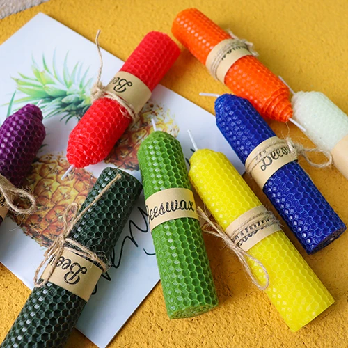 Lot de 2 petites bougies flottantes en cire d'abeille