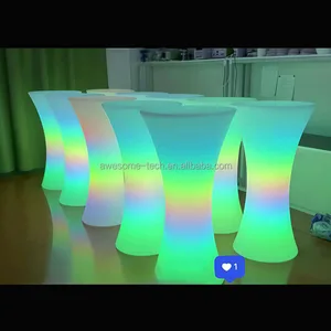 Atmospheric Luminous Slim Waist bar Table Outdoor Waterproof Plastic Table Outdoor Garden Wedding Hotel Led Table