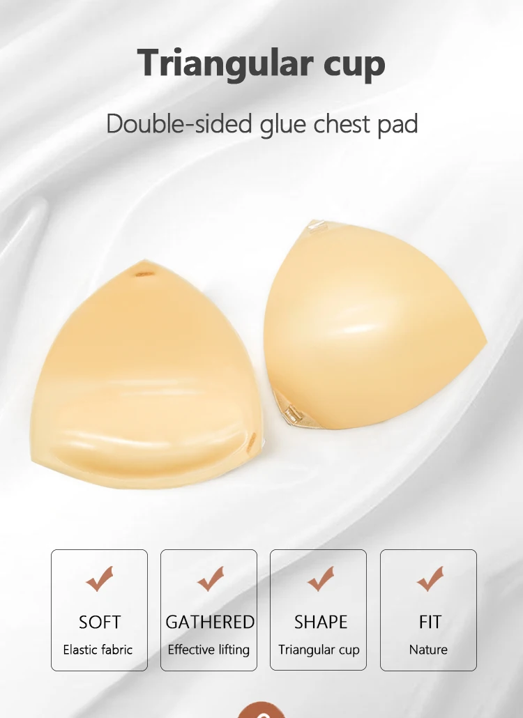 Hot Washable Doublesided Adhesive Triangle Sponge Pushup Stick On Bra