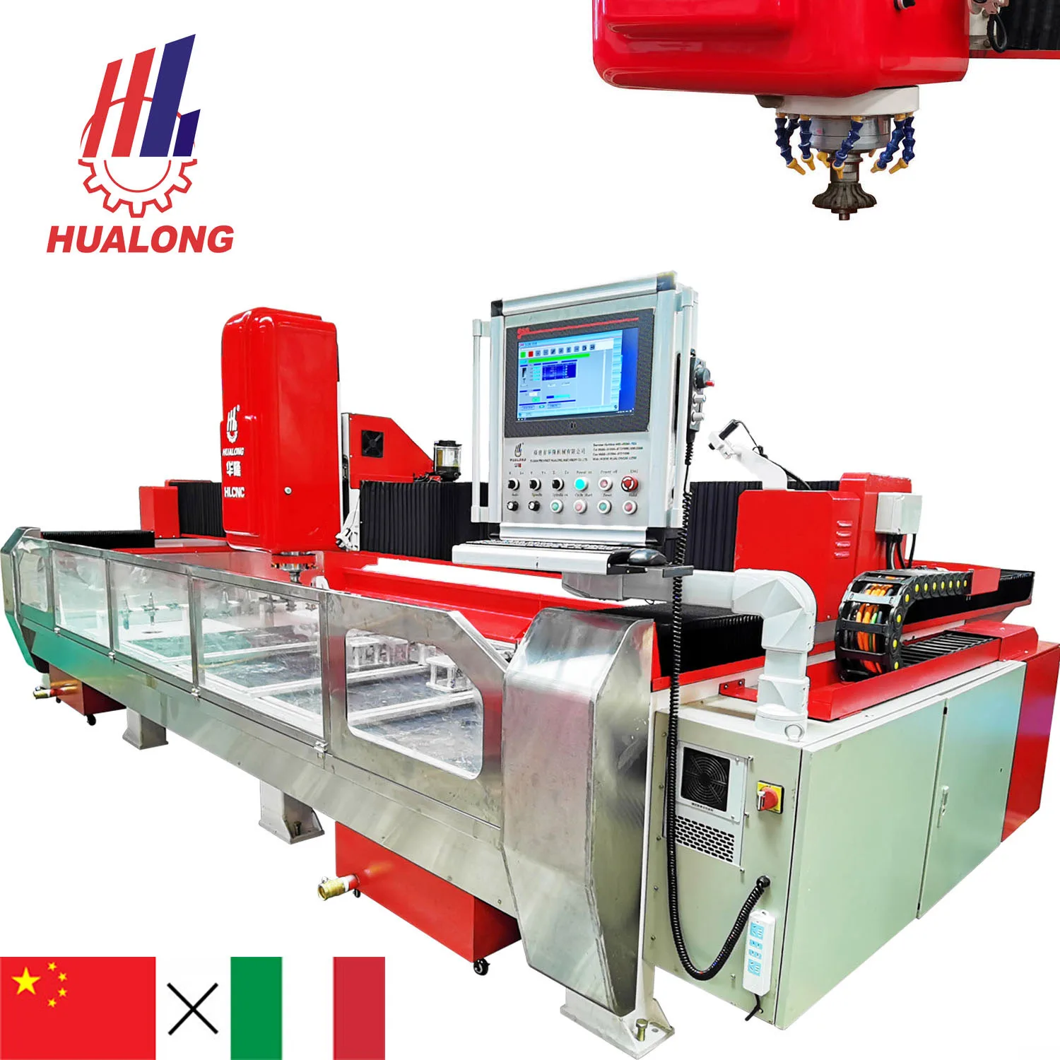 HUALONG Stone Countertop Processing Center CNC Sink Hole Cutout Cutting Machine for Quartz Marble Granite Cutting Polishing