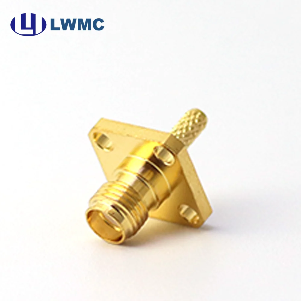 SMA Female 4 Holes Flange Mounted Crimp for RG316 Cable
