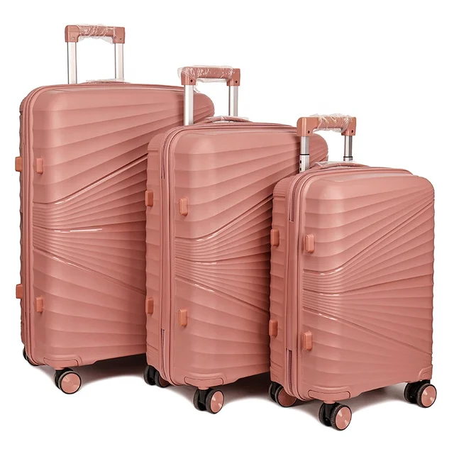 luggage sets 3 piece PP Traveling Hard Case Luggage Set luggage TSA Lock Suitcase