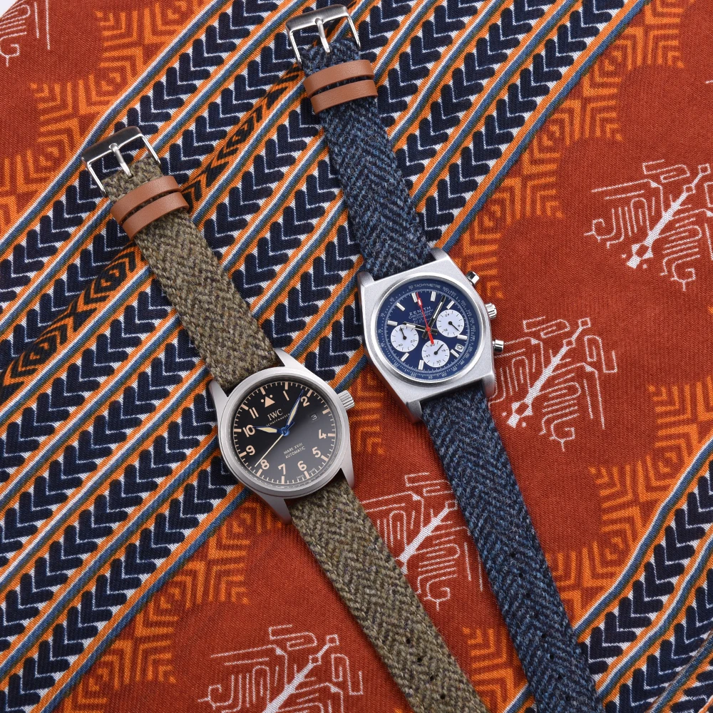 22 Mm Canda Di Orologi In Pelle Di Munizioni Marrone Scuro