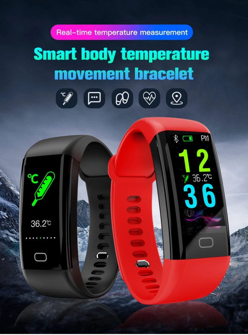 OEM Fitness Tracker Smart Bracelet Heart Rate Monitor Watch F77 IP68 Waterproof Temperature Monitoring Watch Smart Bracelet (1).jpg