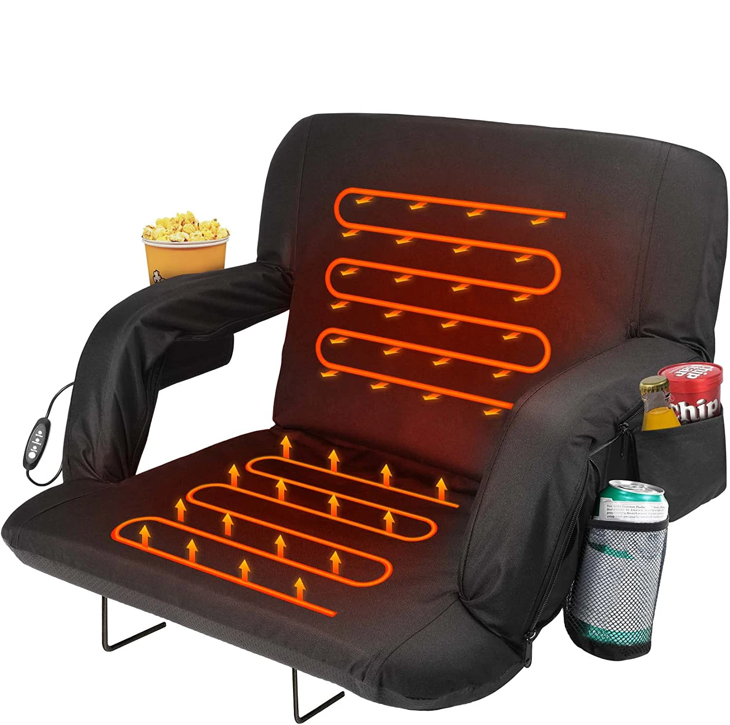 Beach Foldable Playground Chair Usb Rechargeable 12v Battery Heated