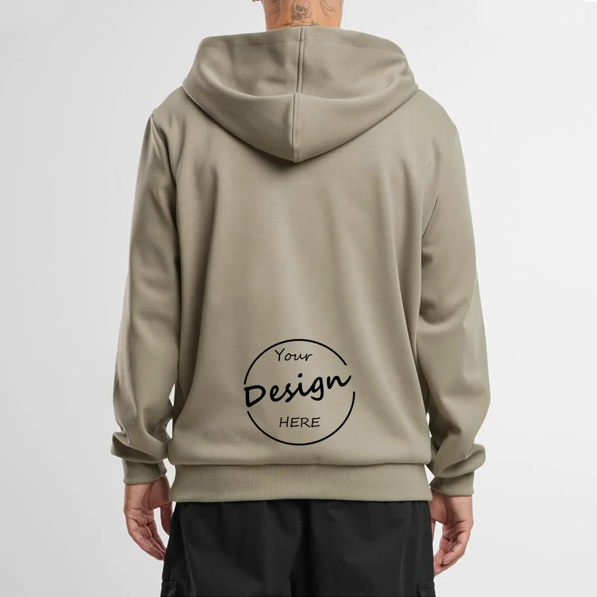 JL815B Double Zip-Up Full Zip up Hoodie 450 Gsm Bulk Plain Blue 100 Cotton Heavyweight Full Zip up Hoodie Men