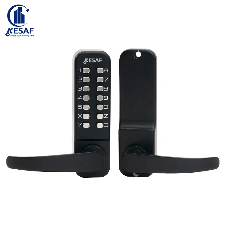 Security Single Side Code Door Lock Keyless Password Mechanical Combination Door Lock Push Button Lock with Flat Handle