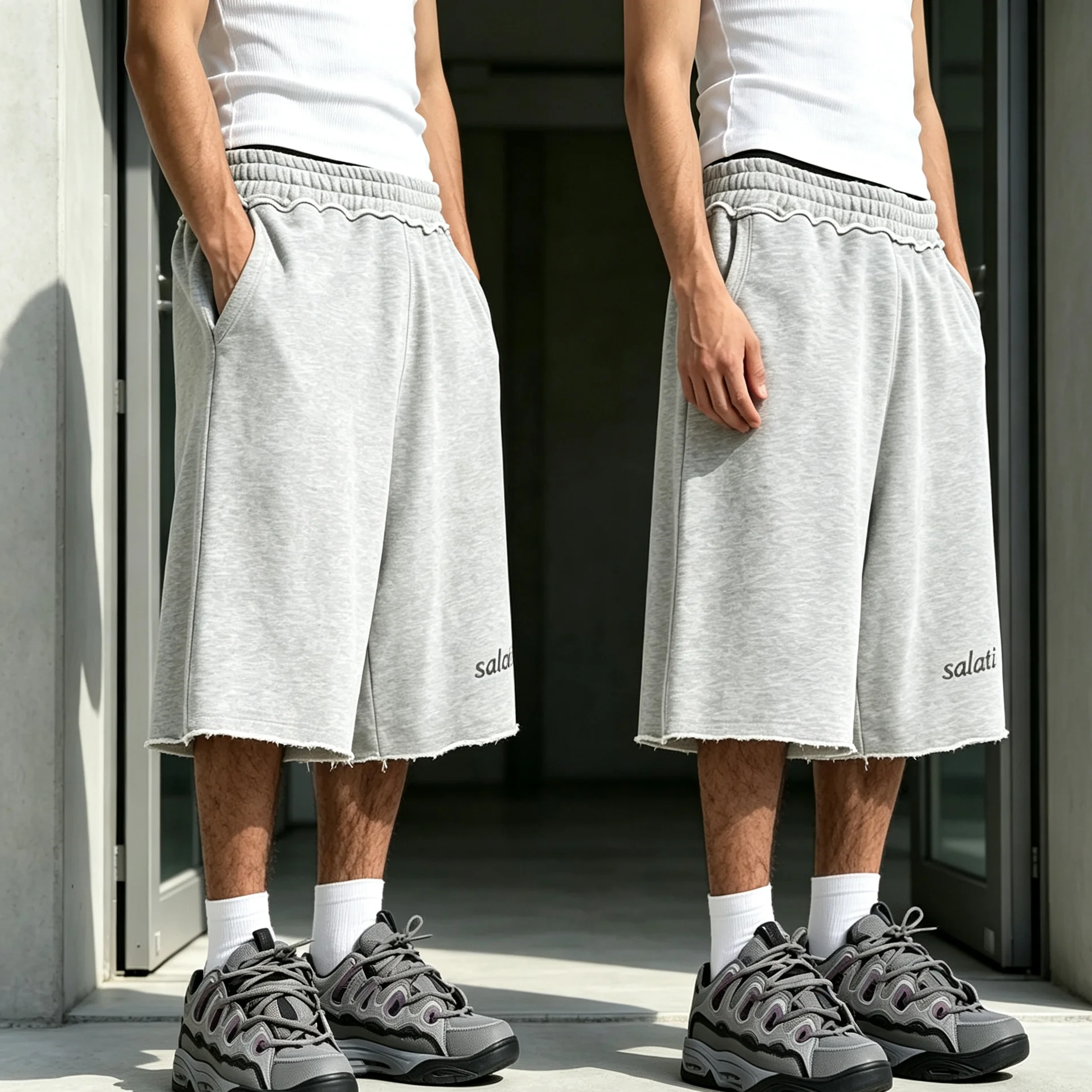 Men Summer Ice Silk Drawstring Elastic Breathable Straight Thin Quick Dry Outdoor Sport Pants High Street Loose Daily Casual