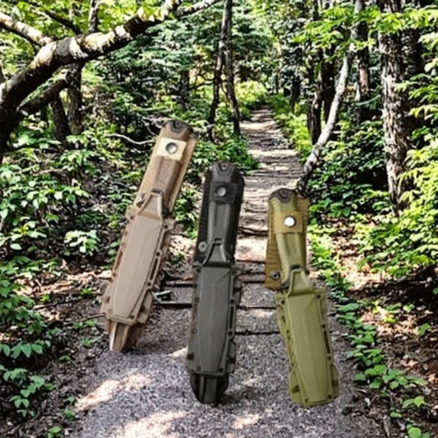 Customizable Tactical Survival Camping Knife with Stainless Steel Blade and ABS Sheath Fixed Blade Rubber Handle OEM Support