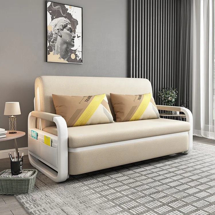 Modern Design Functional Fabric Folding Sleeping Sleeper Corner Sofa Bed Furniture with Storage