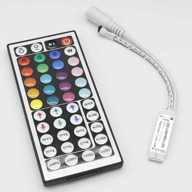 Mini RGB LED Strip Light 44 Key IR Remote Control Wireless Infrared Dimmer LED Controller DC12/24V RGB Controller