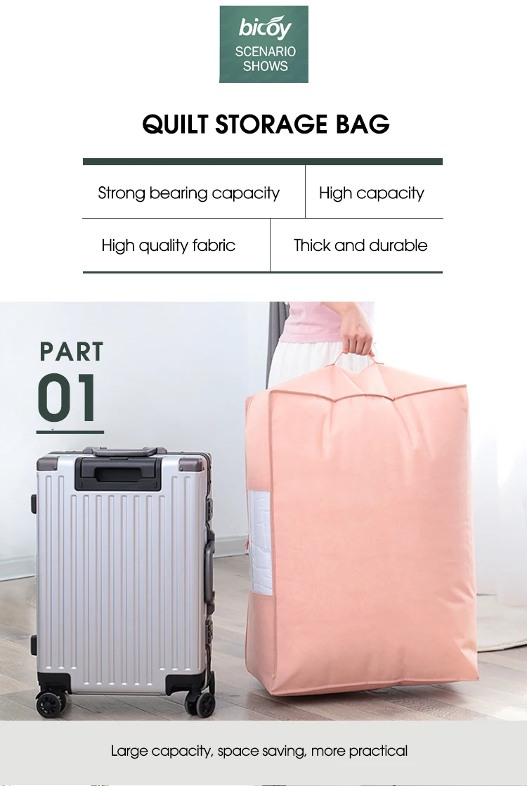 Non Woven Fabric Under Bed Bag Organizer Quilt Foldable Cloth Blanket