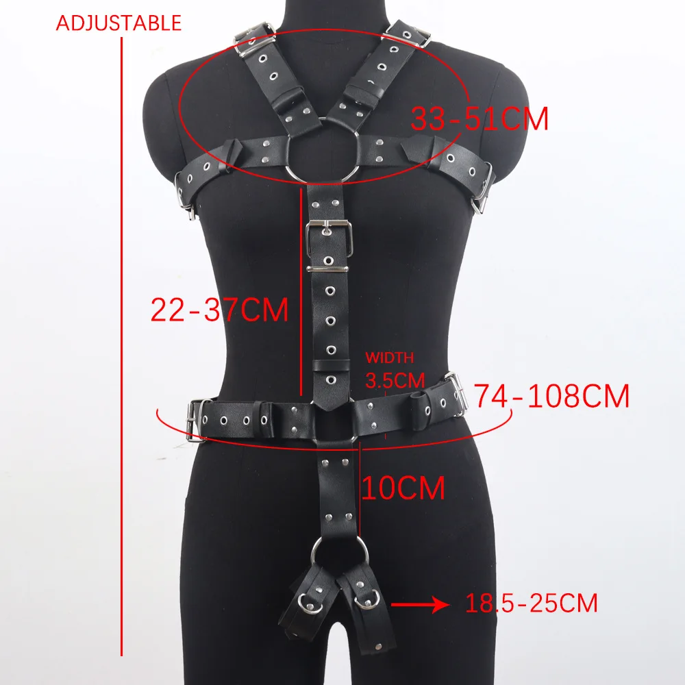 Full Body Leather Harness Men Gay Sexual Chest Harness With Dildo Hole ...