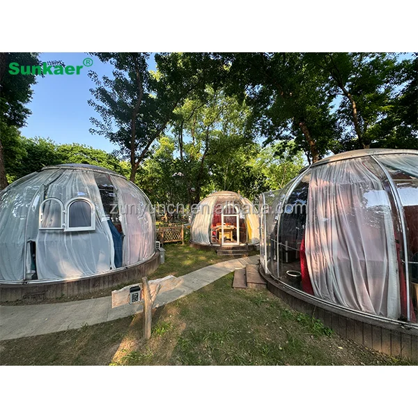 Sunkaer Modern Design Anti-Rust UV Clear Skylight Polycarbonate Round Dome for Outdoor Rain/Snow for Bubble Houses/Room