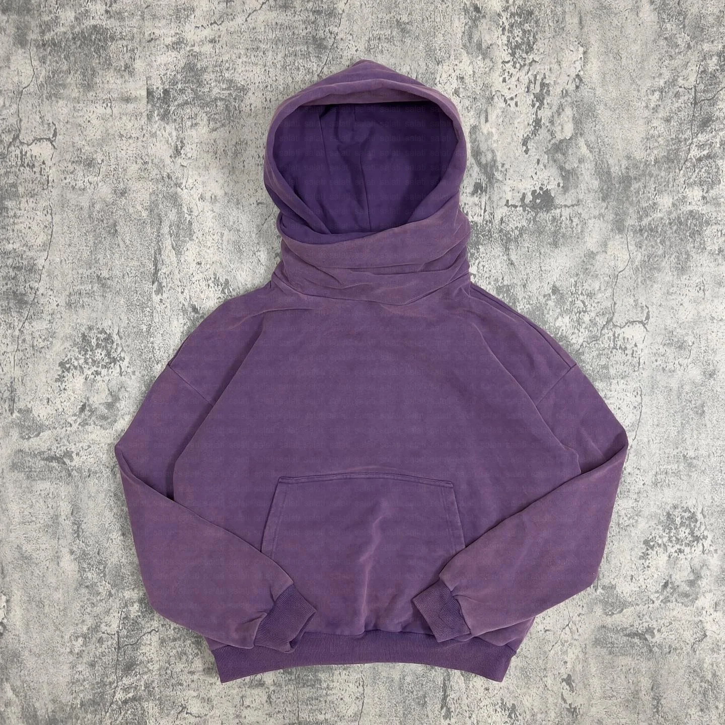 Custom Premium Pullover Sweatshirts Stringless Cotton French Terry Oversized Distressed Blank Masked Stone Acid Wash Hoodies Men