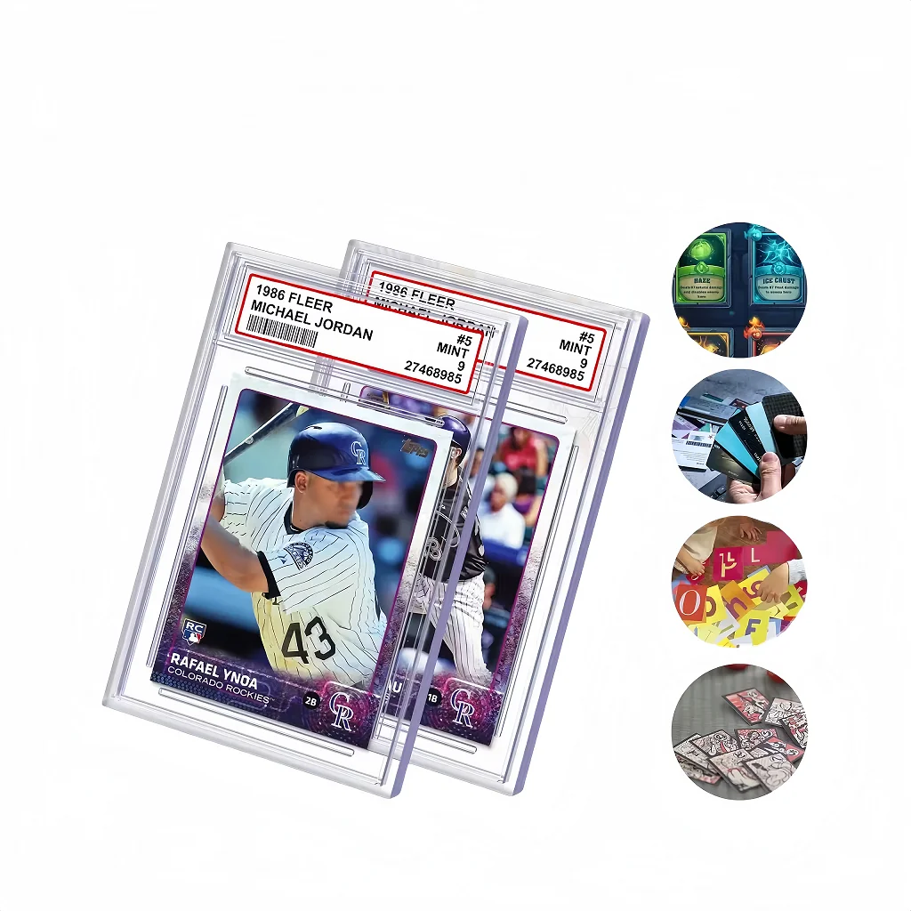 Custom Premium Graded Card Sleeve Resealable Sports Games Trading Cards  Grading Perfect Fit Size with Clip Closure