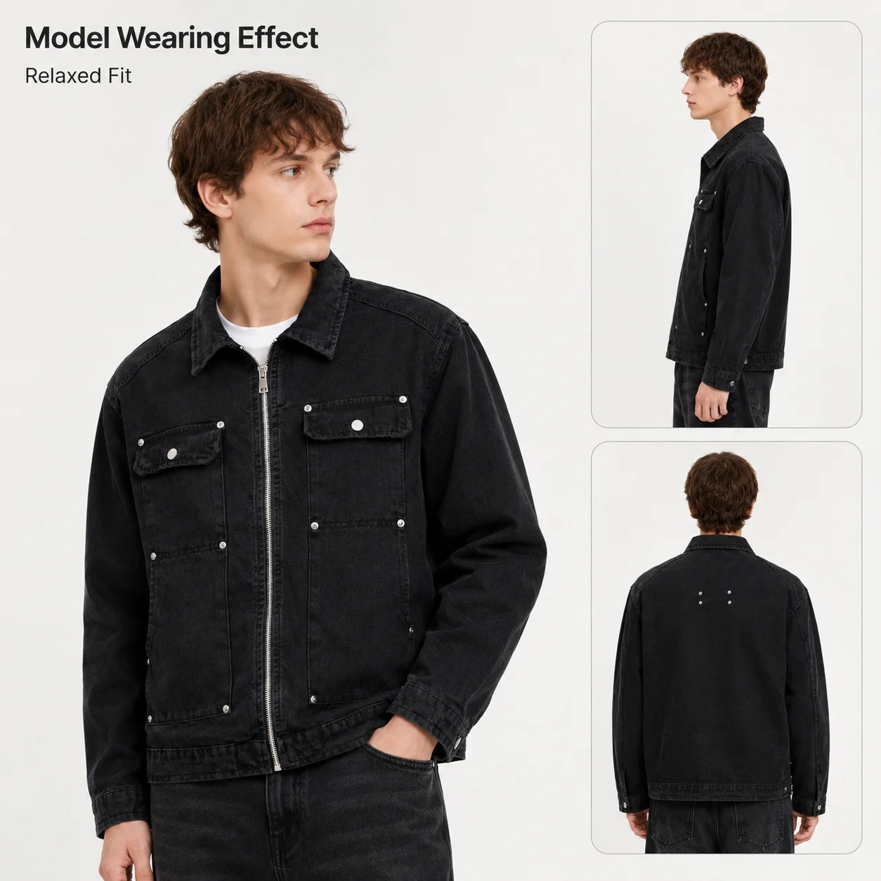OEM Custom Logo Men's Denim Jacket High Quality 100% Cotton New Fashion Paint-splashing Style Casual Leisure Custom Spring